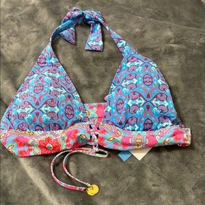 Bleu Rod Beattie Women's Swim Top - Blue and Pink